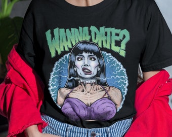 T-Shirt FRANKENHOOKER, Nero, Stampa Horror, Cotone, Taglie M-XXXXL, UK