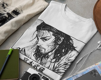 Unisex Vagabond Manga T-Shirt, Miyamoto Musashi Anime Shirt