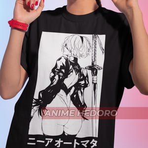 Unisex Nier 2B Gaming Waifu T-Shirt, Japanese Anime Videogame Shirt