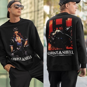 Unisex Ghost in the Shell Motoko Kusanagi 90s Anime Retro Sweatshirt, Bootleg Manga Waifu Sweater