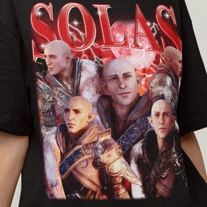 Unisex Vintage Solas Bootleg Gaming T-Shirt, Dragon Age Videogame Shirt