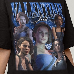 Unisex Jill Valentine Residence Evil 3 Remake Gaming Bootleg T-Shirt, Videogame Waifu Shirt