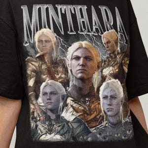 Unisex Vintage Baldurs Gate III Minthara Gaming Bootleg T-Shirt, RPG Videogame Shirt