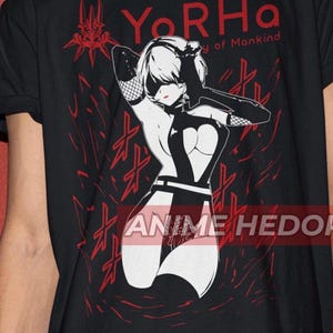 Unisex Nier 2B Yorha Gaming T-Shirt, Anime Waifu Shirt
