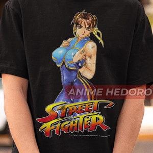 Unisex SF2 Chun Li Vintage Gaming Fighting Baddie T-shirt, Waifu Anime-tröja