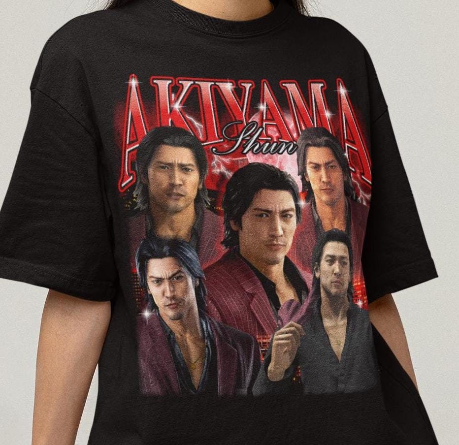 Unisex Yakuza Akiyama Bootleg Gaming T-shirt, Japanese