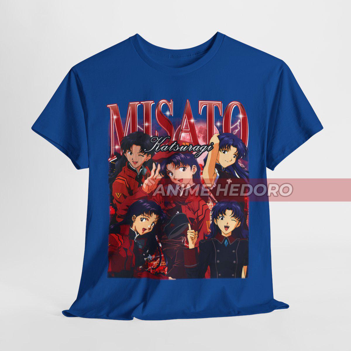 ユニセックス エヴァ ミサト 90年代レトロアニメ 海賊版Tシャツ