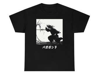 ユニセックス バガボンド 宮本武蔵 アニメ T シャツ、レトロ マンガ T 