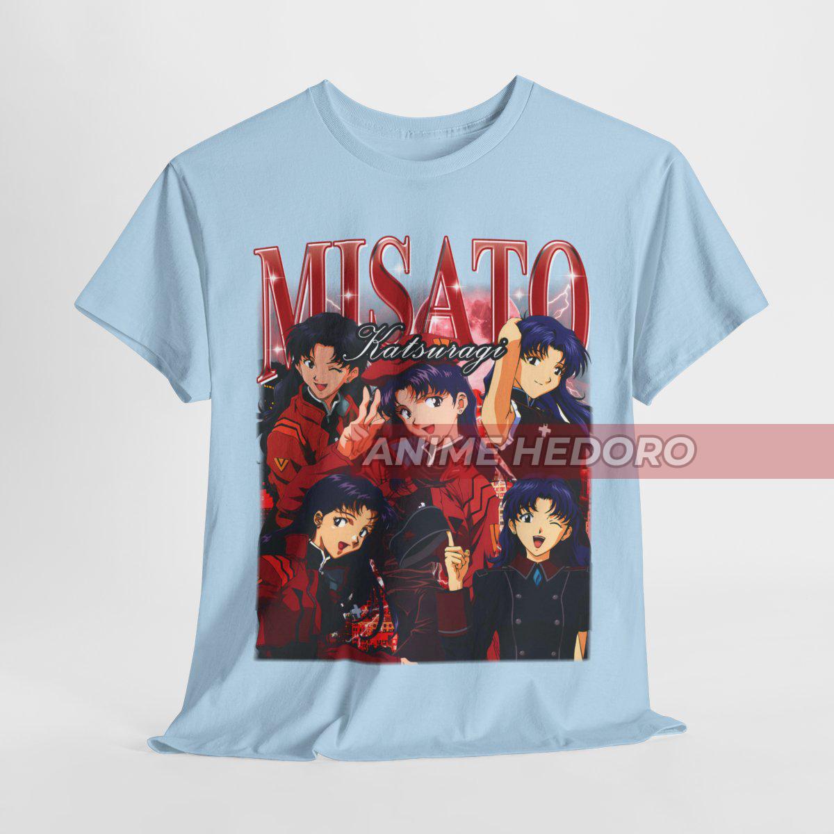 ユニセックス エヴァ ミサト 90年代レトロアニメ 海賊版Tシャツ