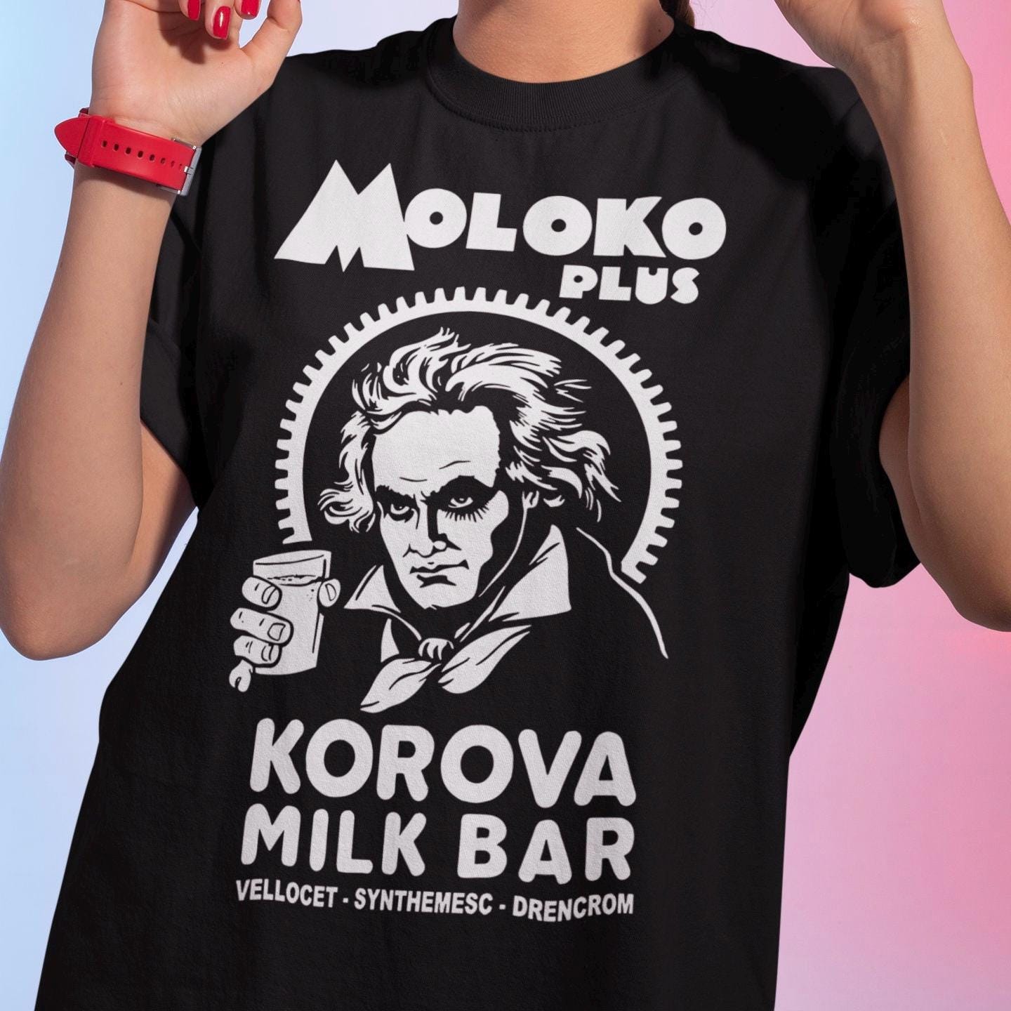 Unisex Clockwork Ultraviolence Korova Milkbar Movie T-shirt