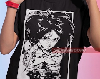 Camiseta unissex Battle Angel Vintage Anime, camisa retrô Manga Waifu