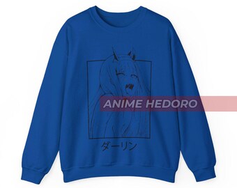 Unisex Darling Waifu Material Anime Sweatshirt, Zero Two