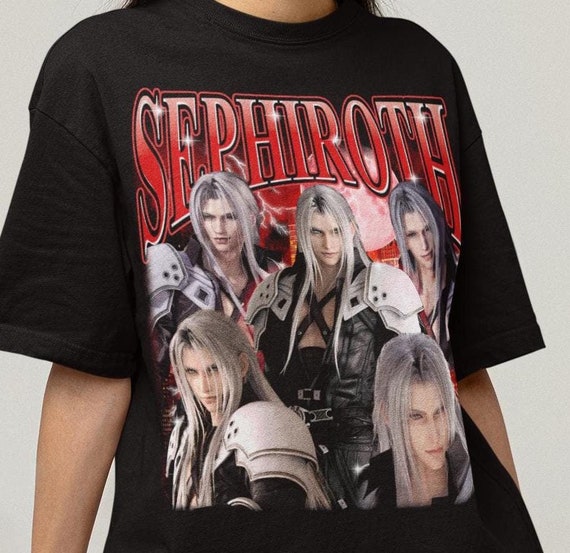 Unisex FFVII Sephiroth Bootleg Gaming T-shirt, Japanese