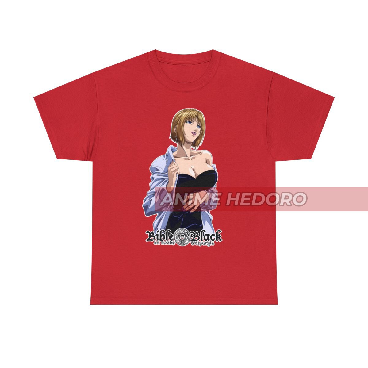 ユニセックス バイブルブラック 北見麗花 アニメTシャツ、マンガワイフ 