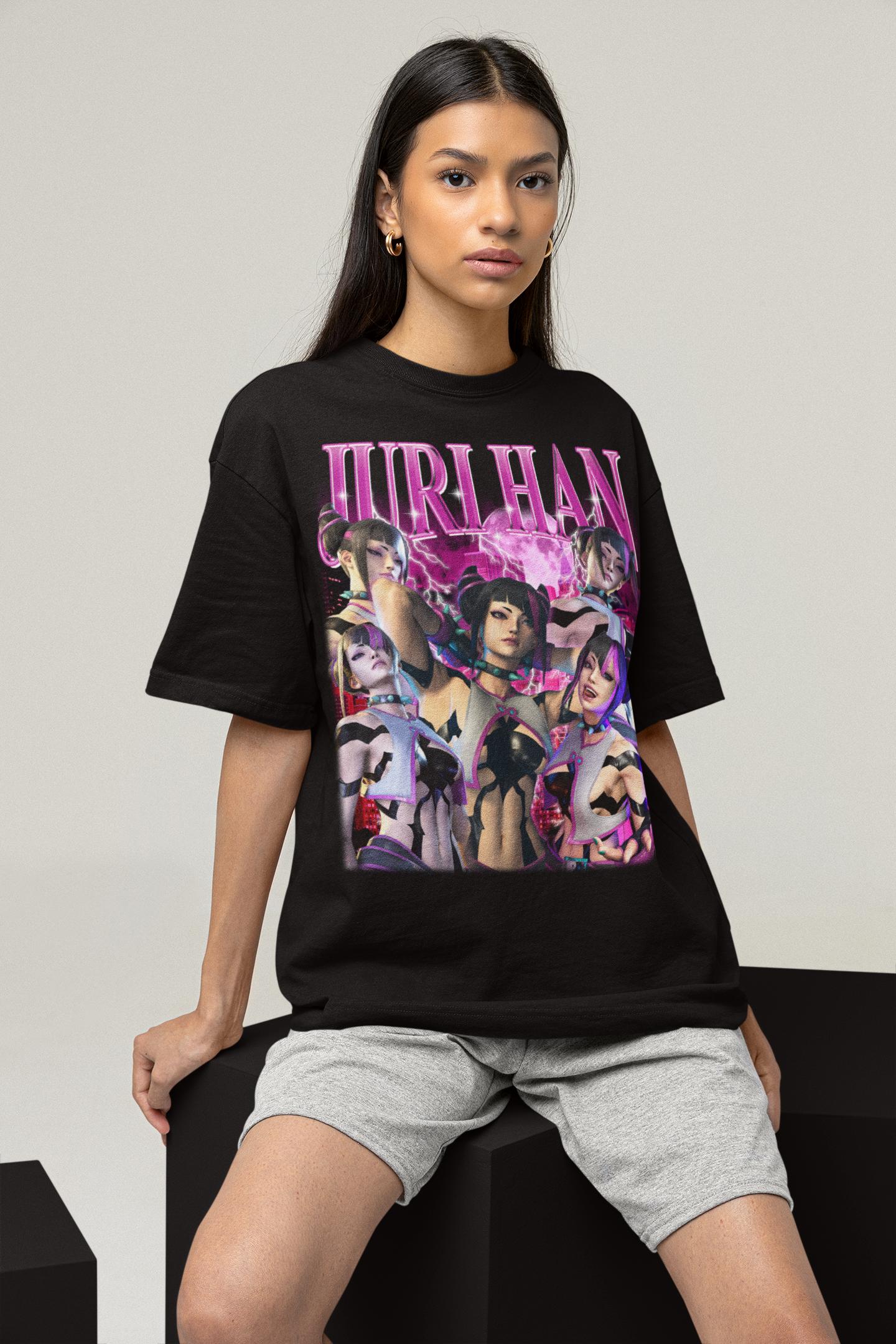 Unisex Juri Han SF6 Street Fighting Gaming Bootleg T-shirt 