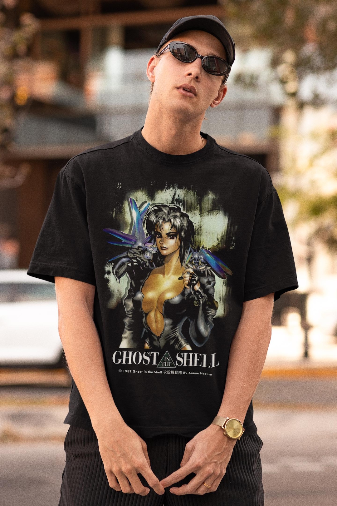 Ghost in the Machine the Major 90s Anime Retro T-shirt, Bootleg