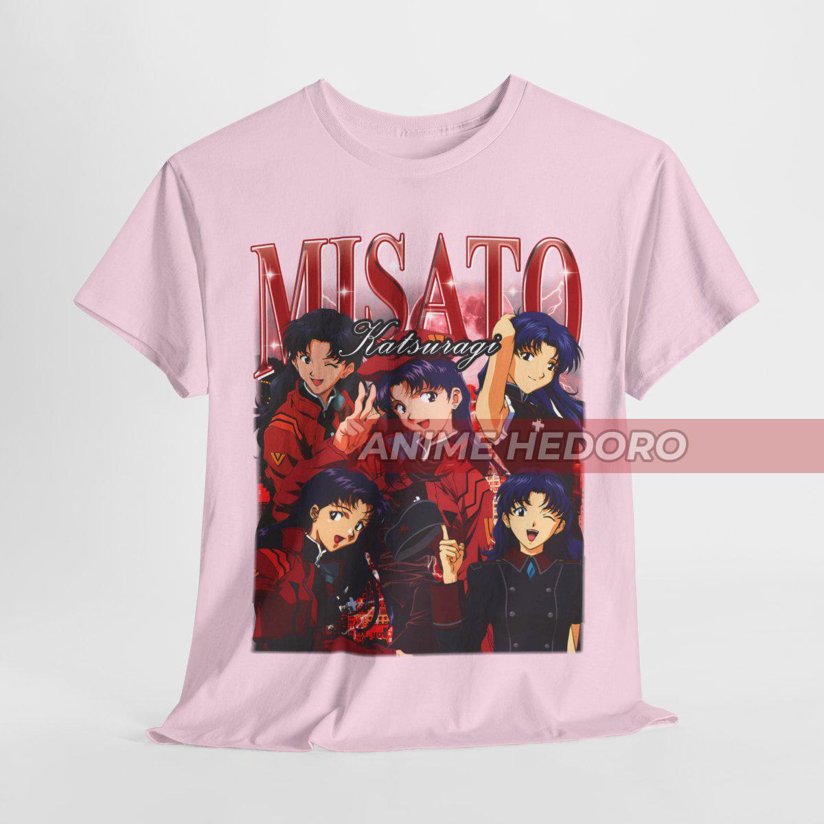 ユニセックス エヴァ ミサト 90年代レトロアニメ 海賊版Tシャツ