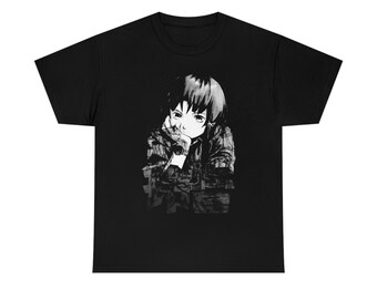 ユニセックス Serial Experiments Lain アニメ T シャツ、レトロ Lain