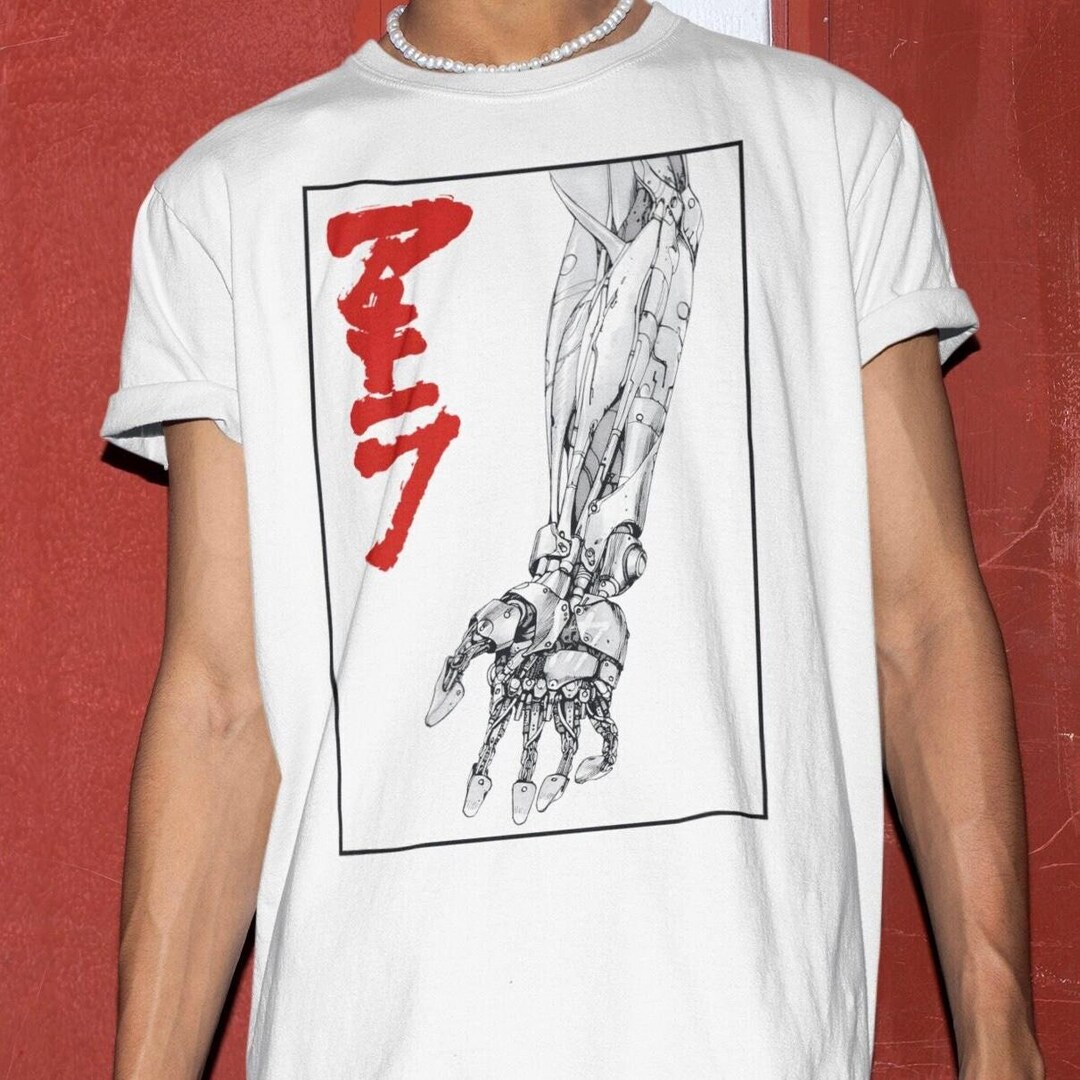 AKIRA Anime Character Print T-shirt Men's L size unknown white type Vintage Second Hand