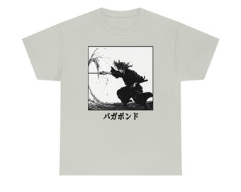 ユニセックス バガボンド 宮本武蔵 アニメ T シャツ、レトロ マンガ T 