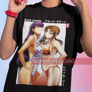 Unisex Black Lagoon Revy, Roberta, T-shirt Anime, Maglietta Manga Waifu