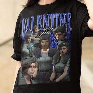 Unisex Jill Valentine Residenz Evil Gaming Bootleg T-Shirt, Videospiel Waifu Shirt