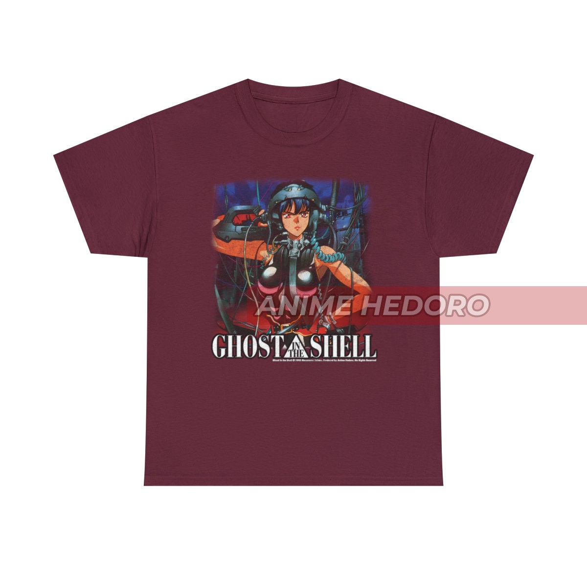 ユニセックス 攻殻機動隊 草薙素子 ヴィンテージ アニメ Tシャツ、90