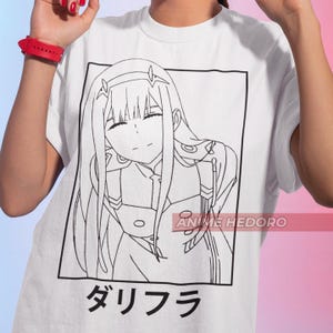 Unisex Darling Waifu Material Anime T-Shirt, Zero Two Anime Woman Shirt