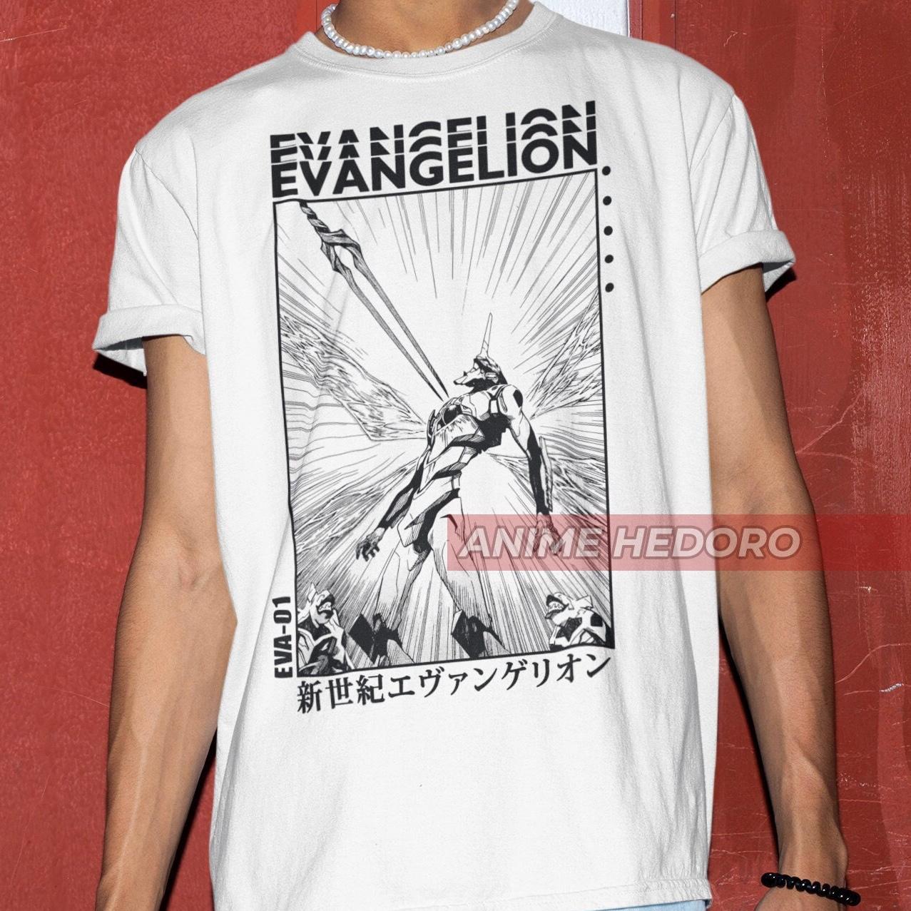 Unisex EVA Spear of Longinus Mecha Anime T-shirt, Retro Manga