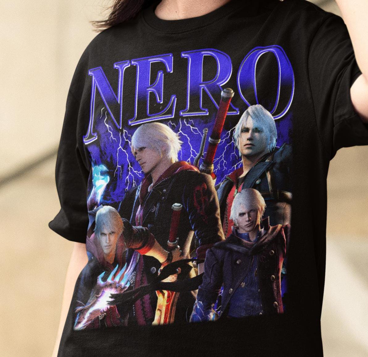 デビルメイクライ4 ネロ シャツ Unisex Nero May Cry 4 DMC4 Bootleg Gaming T-shirt, Japanese