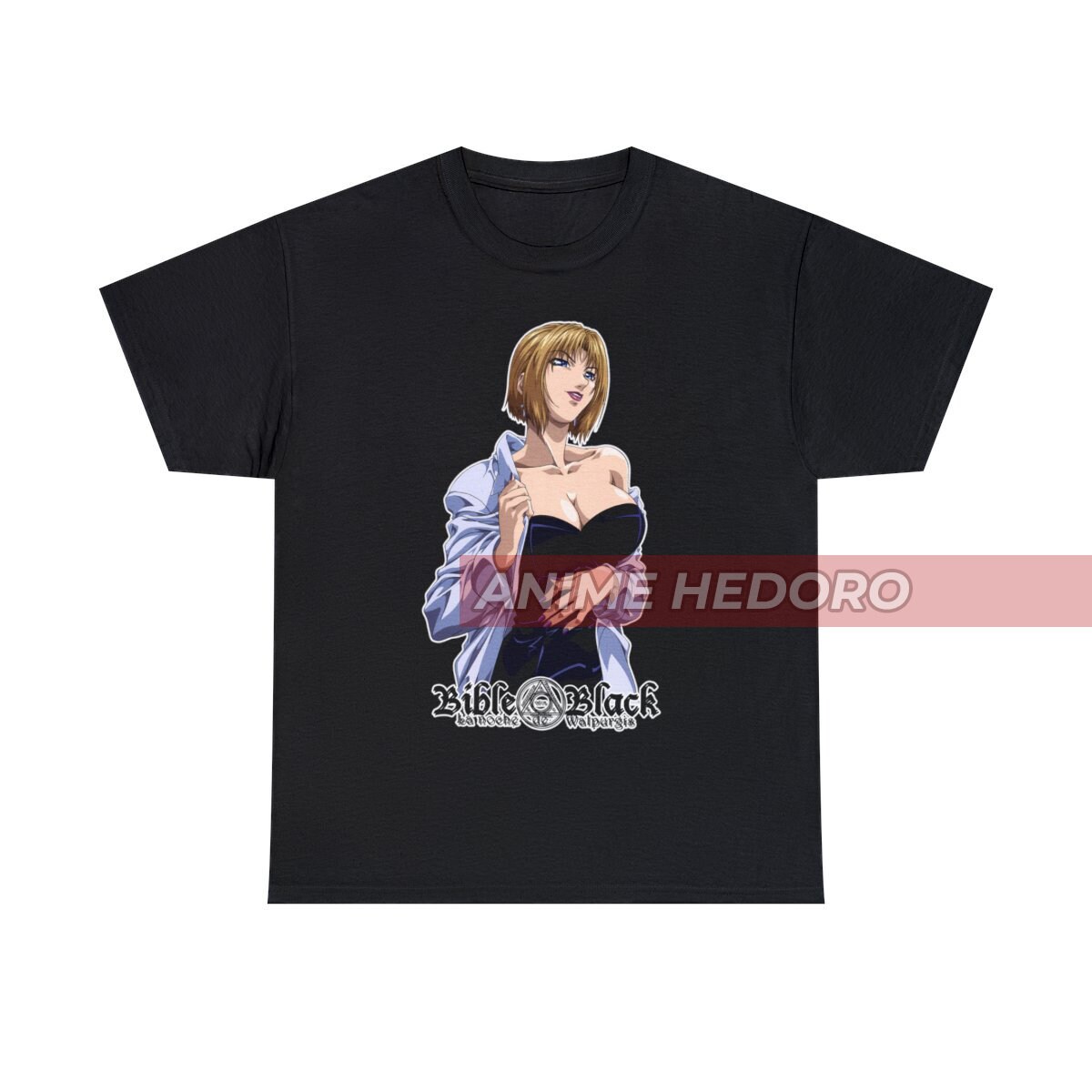 ユニセックス バイブルブラック 北見麗花 アニメTシャツ、マンガワイフ 
