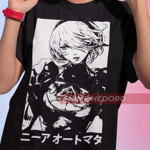 Unisex Nier 2B Gaming Waifu T-Shirt, Japanese Anime Videogame Shirt