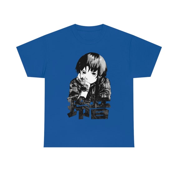 ユニセックス Serial Experiments Lain アニメ T シャツ、レトロ Lain