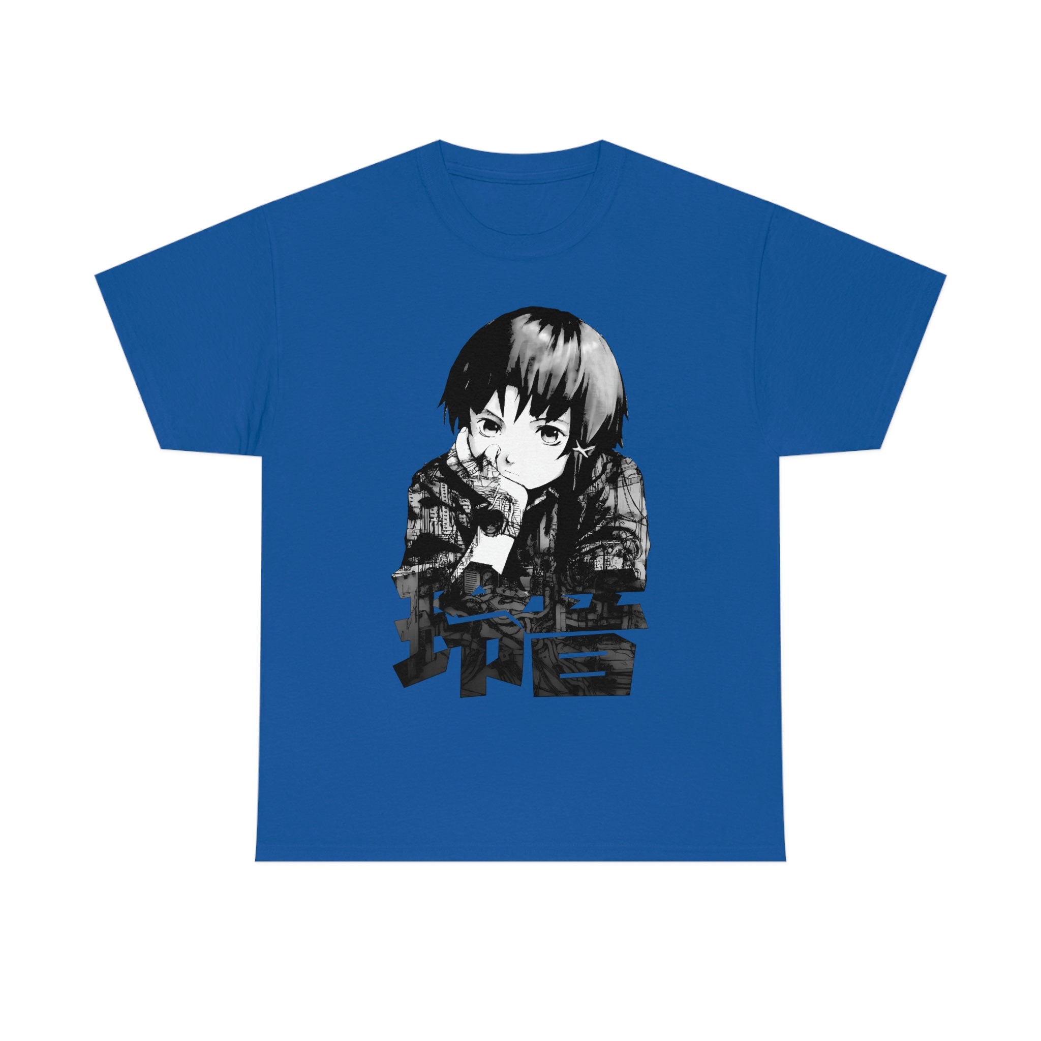 ユニセックス Serial Experiments Lain アニメ T シャツ、レトロ Lain