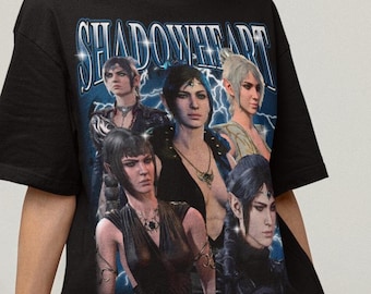Half-Elf Cleric of Shar Gaming T-Shirt, Videogame Bootleg Waifu Shirt