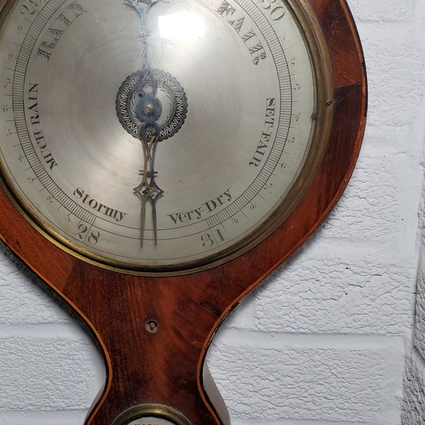 Antique "Mark & Co" Mahogany Wheel Barometer (10")