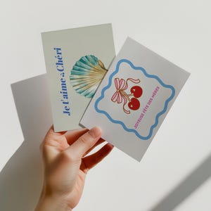 Jeu de 2 cartes imprimables en français, téléchargement immédiat, je t'aime ma chérie et cartes de fête des mères pour les nouveaux parents, carte de correspondance pour nouveau-né