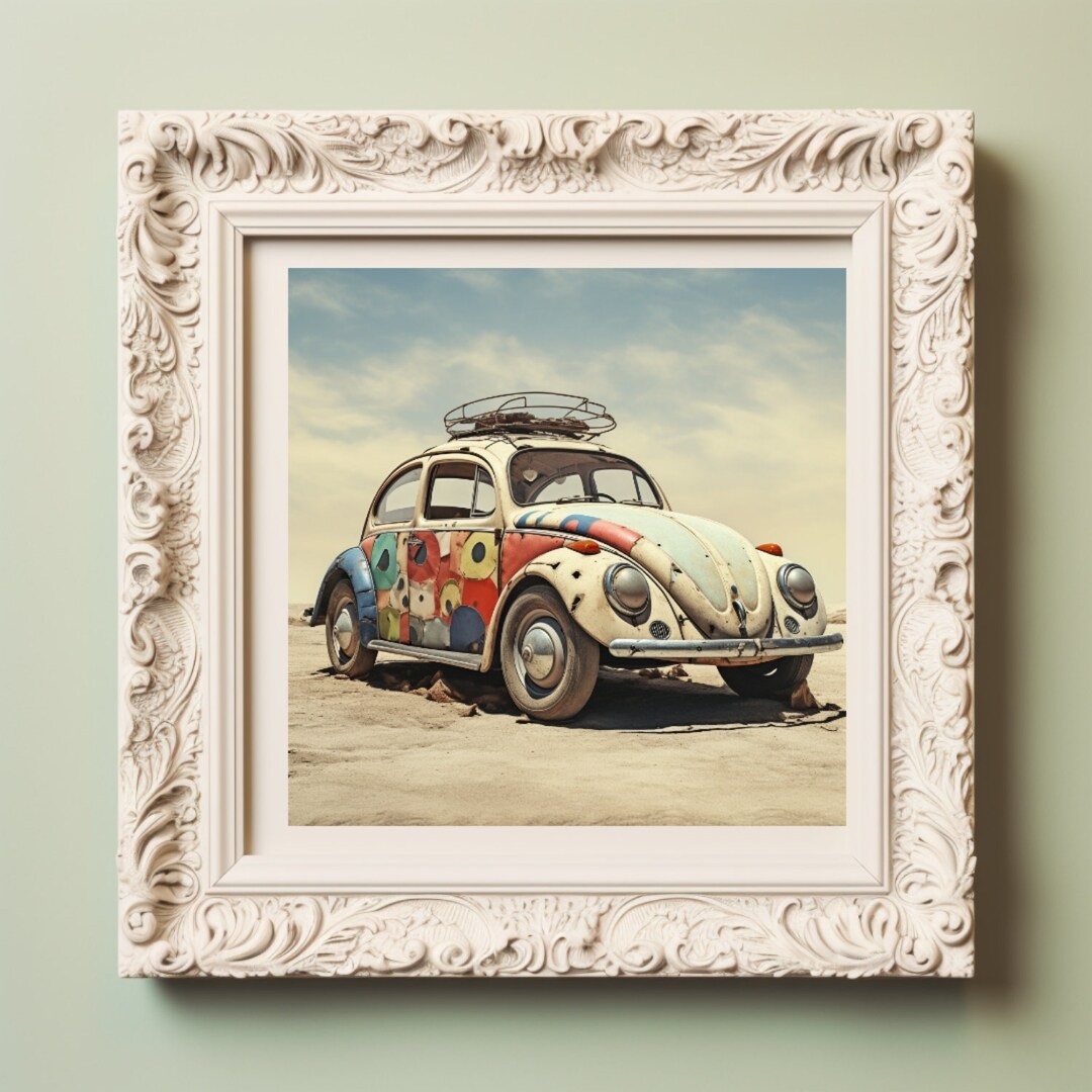 Vintage VW Beetle Wall Art Digital Download Etsy