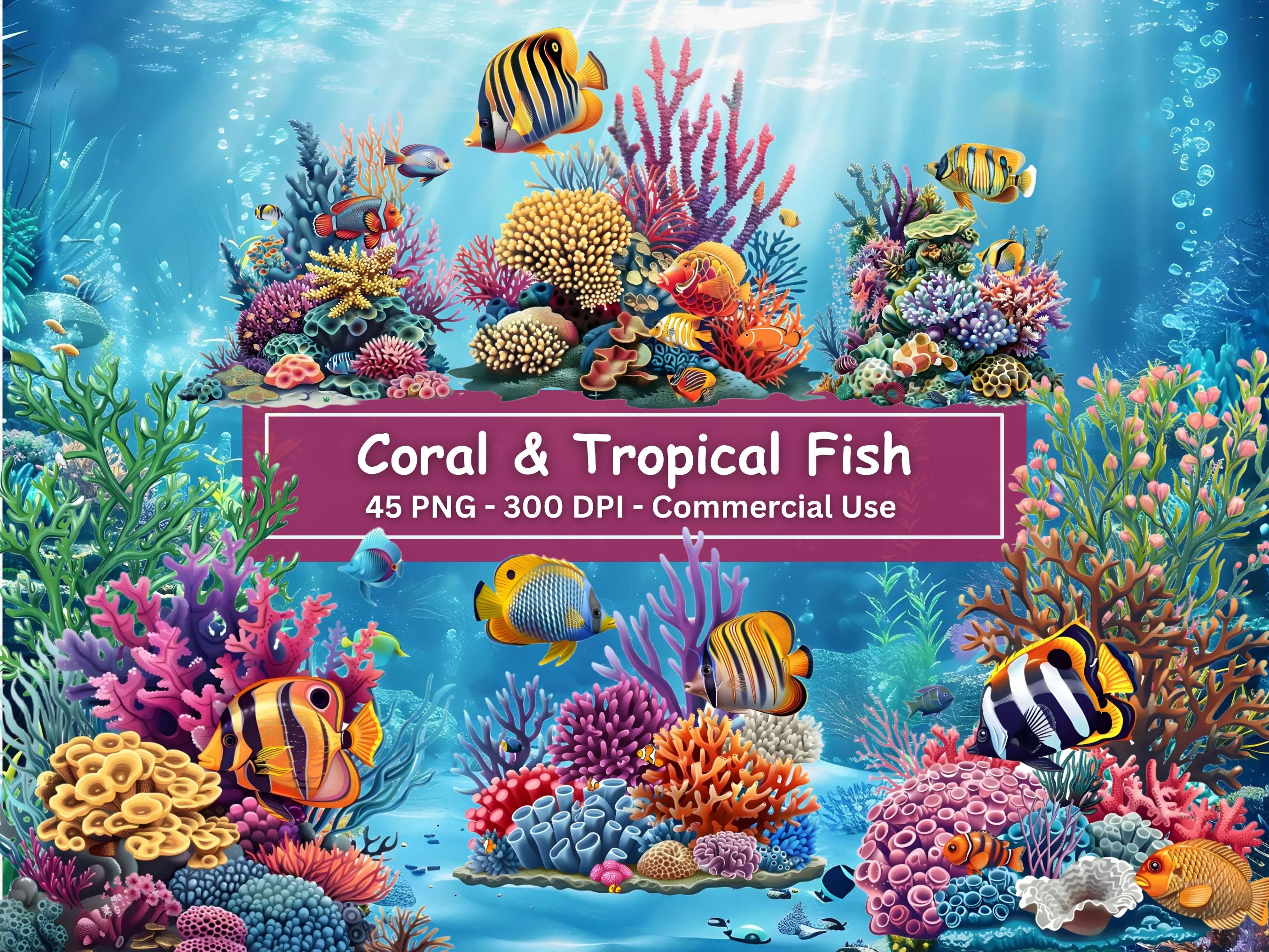 Collage de arrecifes de coral - Etsy México, image size:2700x2025