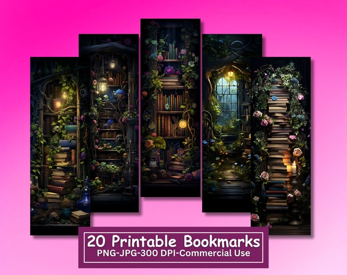20 Dark Academia Bookmark Designs | Printable Bookmarks Digital ...