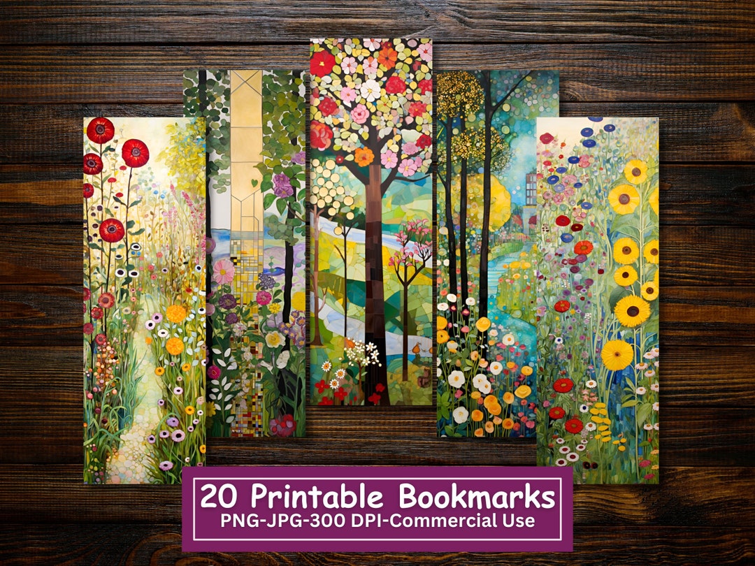 Art Nouveau Landscape Printable Bookmarks Bundle, Set of 20 PNG/JPG ...