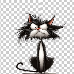 Roliga katter clipart-paket: 35 udda PNG-illustrationer (digital nedladdning) bild 2
