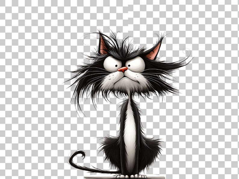 Roliga katter clipart-paket: 35 udda PNG-illustrationer (digital nedladdning) bild 2