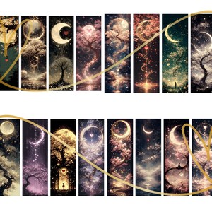 Fantasy Trees With Hearts Printable Bookmarks Bundle, Set of 20 PNG/JPG ...