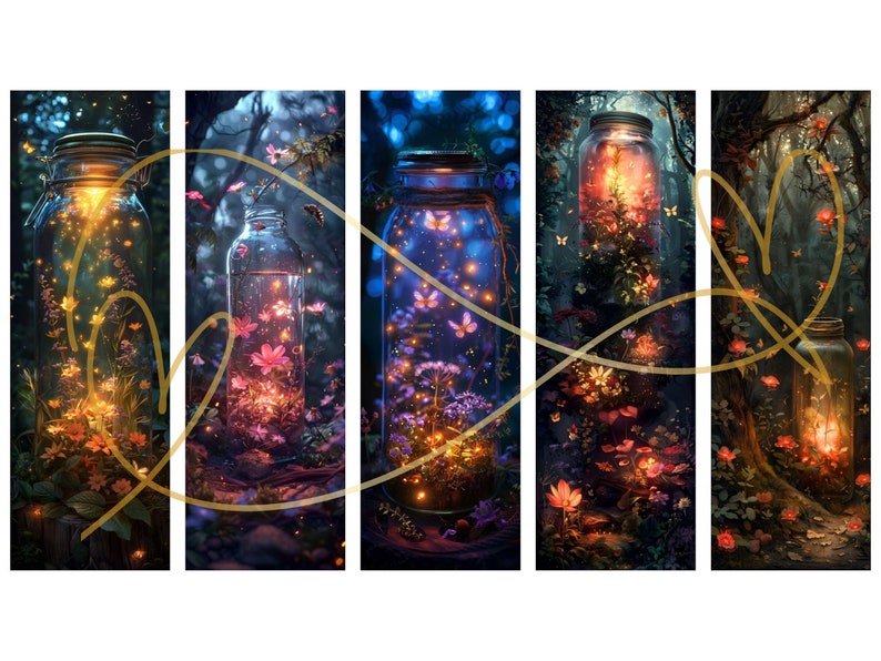 Firefly Jar Printable Bookmarks: Magical Fairy Fantasy (digital ...