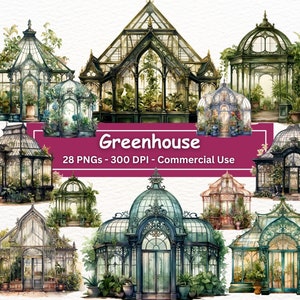 Broeikasgassen clipart bundel, 28 PNG set botanische kunst, digitale download, kaart maken, plant illustraties, digitale papier ambachtelijke, commercieel gebruik