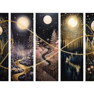 Fantasy Spruce Forest Printable Bookmarks Bundle, Set of 20 PNG/JPG ...