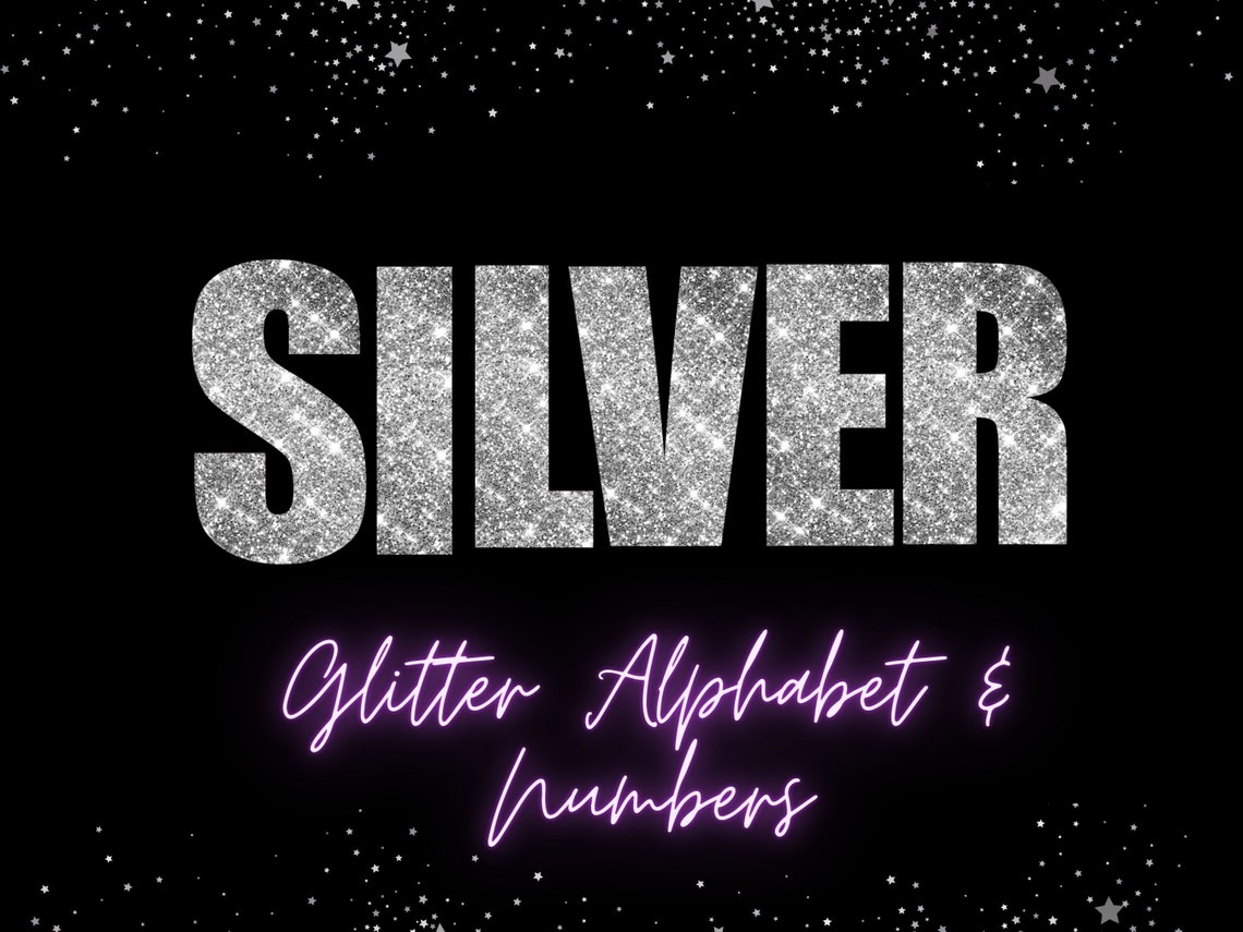 Silver Glitter Letters, Sparkle Clip Art, Letters Alphabet Numbers