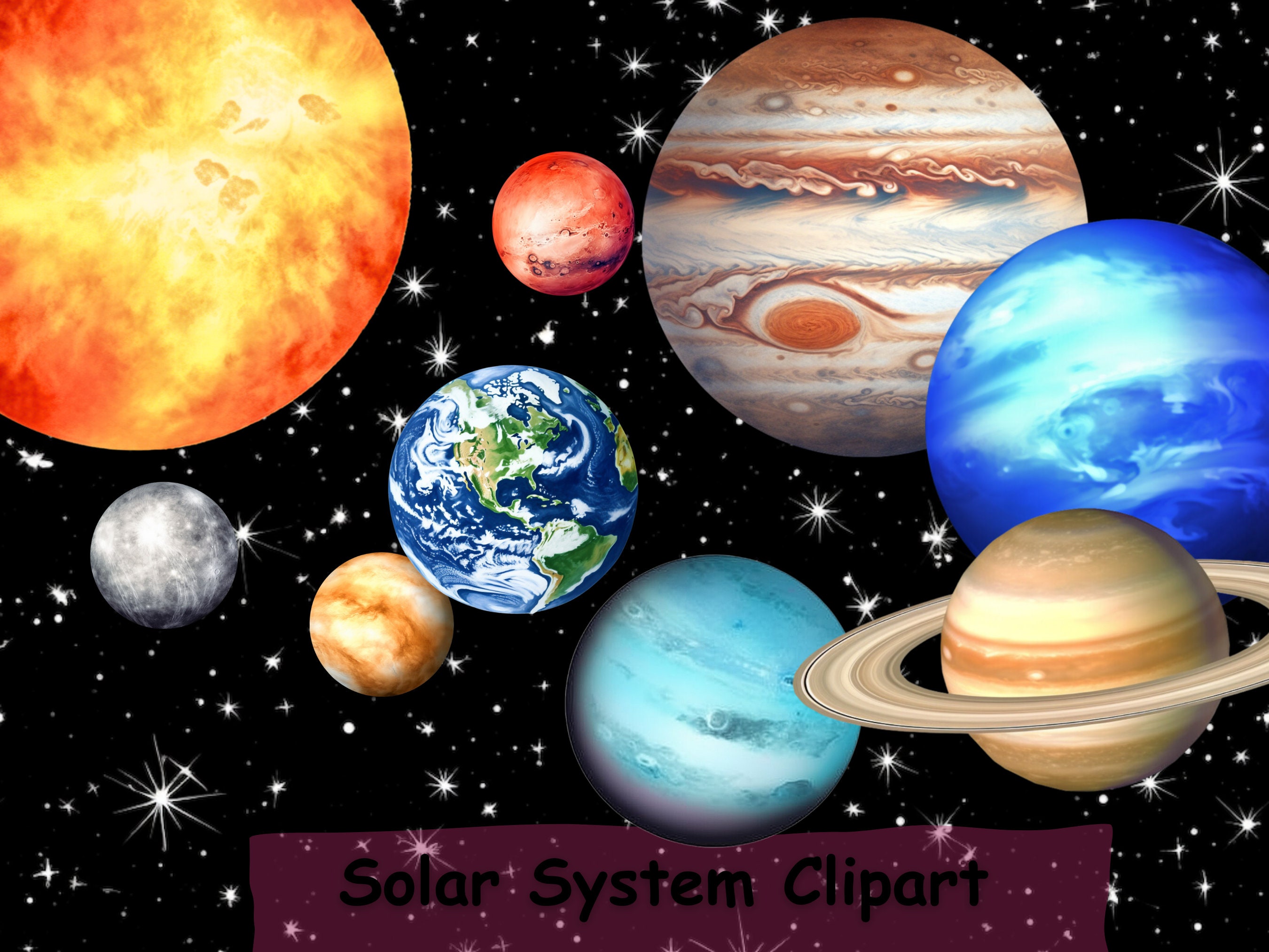 planets in the solar system clipart