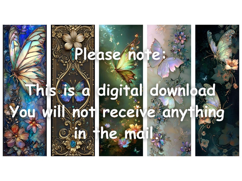 Fantasy Butterfly Bookmarks: Printable PNG/JPG Set (commercial Use) - Etsy